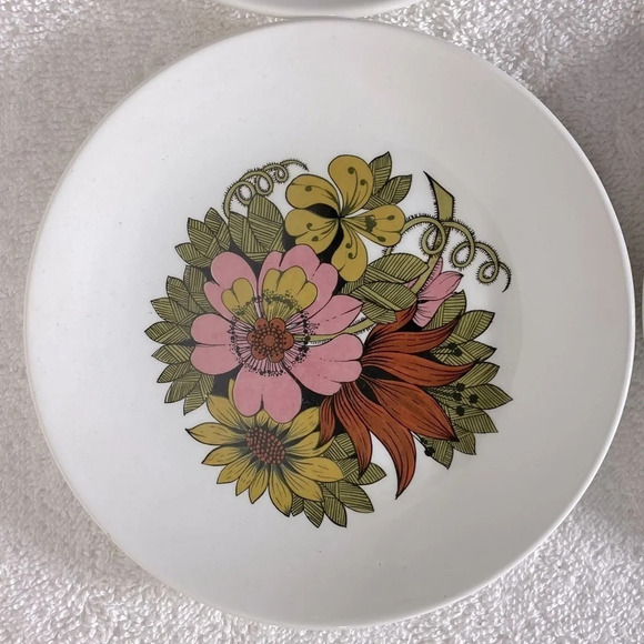 Vintage Ridgway Ironstone Kyoto Flower Pattern  Side Snack Plates x4 - Picture 5 of 11